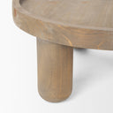 Virve Round Light Brown Wood w Gray Wash Wooden Trays - Default Title