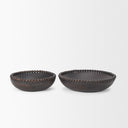 Wendell Dark Brown Wood w Wood Beads Round Bowls - Default Title