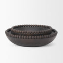 Wendell Dark Brown Wood w Wood Beads Round Bowls - Default Title
