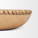 Wendell Light Brown Wood w Wood Bead Round Bowls - Default Title