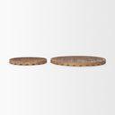 Waverly Round Light Brown Wood Scalloped Edged Trays - Default Title