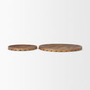 Waverly Round Light Brown Wood Scalloped Edged Trays - Default Title