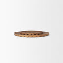 Waverly Round Light Brown Wood Scalloped Edged Trays - Default Title