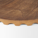 Waverly Round Light Brown Wood Scalloped Edged Trays - Default Title