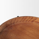 Wally Round Medium Brown Wood w Matte Black Metal Stand Trays - Default Title