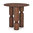 Sonel Pedestal Medium Dark Brown Acacia Wood Foyer Table - Default Title
