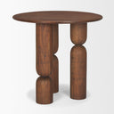 Sonel Pedestal Medium Dark Brown Acacia Wood Foyer Table - Default Title