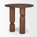 Sonel Pedestal Medium Dark Brown Acacia Wood Foyer Table - Default Title
