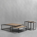 Miles Black Metal w Light Wood Nesting EndSide Table - Default Title