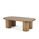 Tavi Rectangular Natural Brown w Column Legs Coffee Table - Default Title