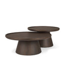 Takoda Dark Brown Wood Tapered Drum Nesting Coffee Tables - Default Title
