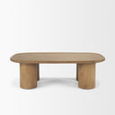 Tavi Rectangular Natural Brown w Column Legs Coffee Table - Default Title