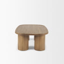 Tavi Rectangular Natural Brown w Column Legs Coffee Table - Default Title