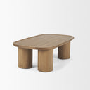 Tavi Rectangular Natural Brown w Column Legs Coffee Table - Default Title