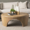 Shima Round Light Brown Wood WArched Legs Coffee Table - Default Title