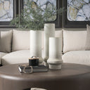 Tovah Medium Textured White w Gold Metal Vase - Default Title