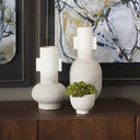Torres Small Textured Off White w Gold Metal Vase - Default Title