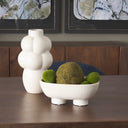 Tyren Cream Glazed Decorative Oblong Ceramic Bowl - Default Title