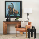 Ashton Brown Faux Leather w Light Wood Accent Chair - Default Title