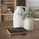 Tyrus Large Textured Matte White w Speckling Ceramic Vase - Default Title
