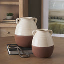 Tryna Large Beige w Matte Brown Ceramic Vase - Default Title
