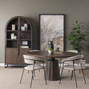 Swanson 60 Dark Brown Wood Round Pedestal Dining Table - Default Title