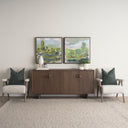 Varenna 4 Door Dark Brown Wood w Rope Handles Sideboard - Default Title