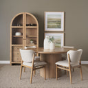 Suri Light Brown Wood WGlass Doors Arched Curio Cabinet - Default Title