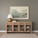 Suri Light Brown Wood w Glass Doors Sideboard - Default Title