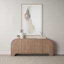 Sorina Reverse Fluted Light Brown Wood Sideboard - Default Title