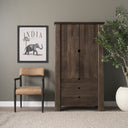 Wallen Solid Dark Brown Wood Curio Cabinet - Default Title