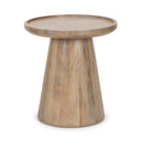 Takoda Light Brown Wood Tapered Drum Accent Table - Default Title