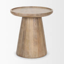Takoda Light Brown Wood Tapered Drum Accent Table - Default Title