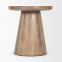 Takoda Light Brown Wood Tapered Drum Accent Table - Default Title