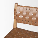 Shane Brown Wood w Woven Brown Leather Counter Stool - Default Title