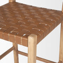Shane Brown Wood w Woven Brown Leather Counter Stool - Default Title