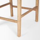 Shane Brown Wood w Woven Brown Leather Counter Stool - Default Title