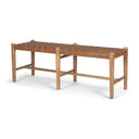 Shane Brown Wood w Woven Brown Leather Bench - Default Title