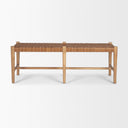 Shane Brown Wood w Woven Brown Leather Bench - Default Title