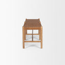 Shane Brown Wood w Woven Brown Leather Bench - Default Title