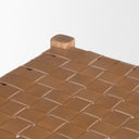 Shane Brown Wood w Woven Brown Leather Bench - Default Title