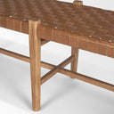 Shane Brown Wood w Woven Brown Leather Bench - Default Title