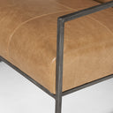 Stratton Gunmetal w Genuine Brown Leather Upholstered Accent Chair - Default Title
