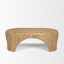 Shima Oval Light Brown Wood w Arched Legs Coffee Table - Default Title