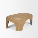 Shima Oval Light Brown Wood w Arched Legs Coffee Table - Default Title