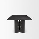Tarro 84 Rectangular Textured Black Wood w Geometrical Base Dining Table - Default Title