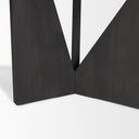 Tarro 84 Rectangular Textured Black Wood w Geometrical Base Dining Table - Default Title