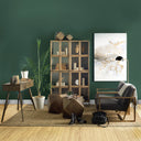 Pandora I 74 H Brown Wood and Metal Glass Door Display Cabinet - Default Title