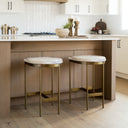 Millie 1675 X 1775 X 2625 Hair-on-hide Seat W Gold Metal Frame Counter Stool - Default Title