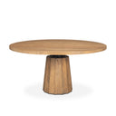 Swanson 60 Light Brown Wood Round Pedestal Dining Table - Default Title